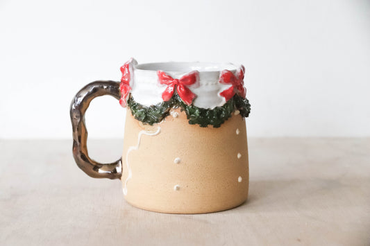 Vintage Christmas Stoneware Mug