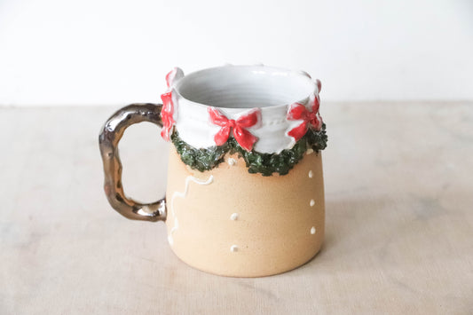 Vintage Christmas Stoneware Mug