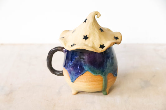 Witch Hat Cauldron Stoneware Mug