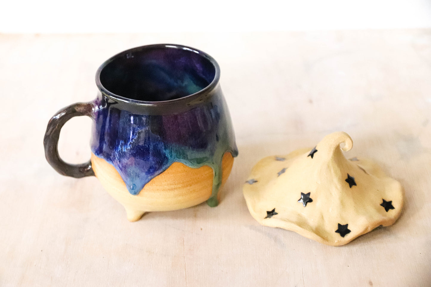 Witch Hat Cauldron Stoneware Mug