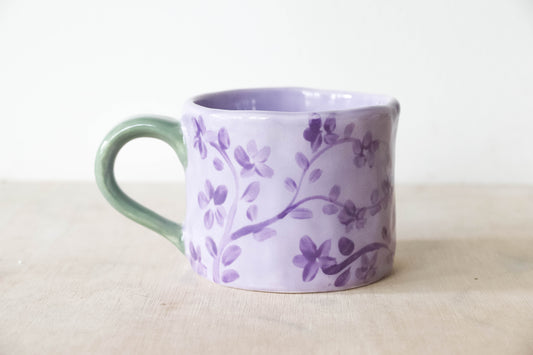 Purple Floral Mug Large
