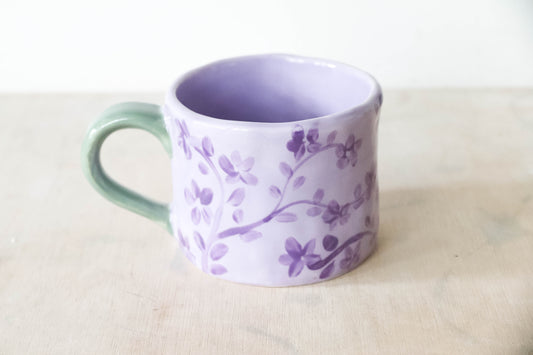 Purple Floral Mug Large