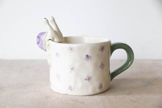 Purple Snail Floral Mug Large