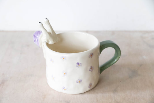 Purple Snail Floral Mug Large