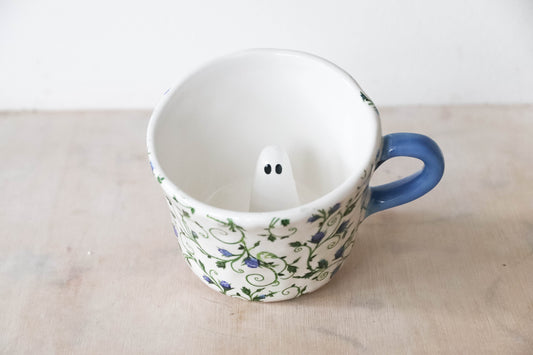 Peekaboo Ghost Floral Mug