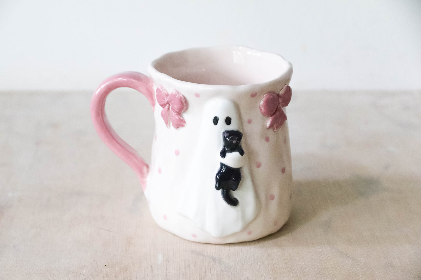 Ghost Cat Tulip Mug