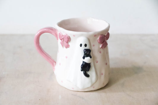 Ghost Cat Tulip Mug