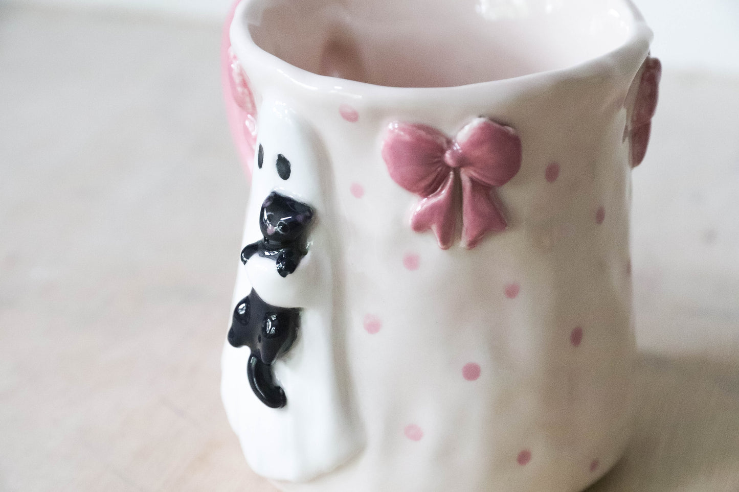 Ghost Cat Tulip Mug