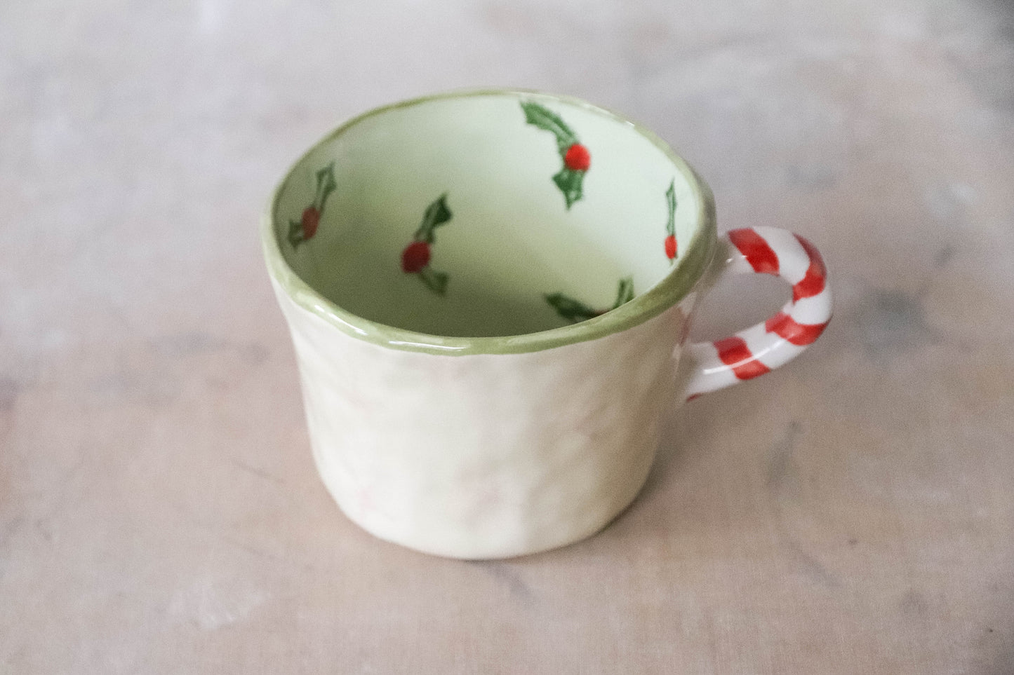 Green and Cream Gingerbread House Mug