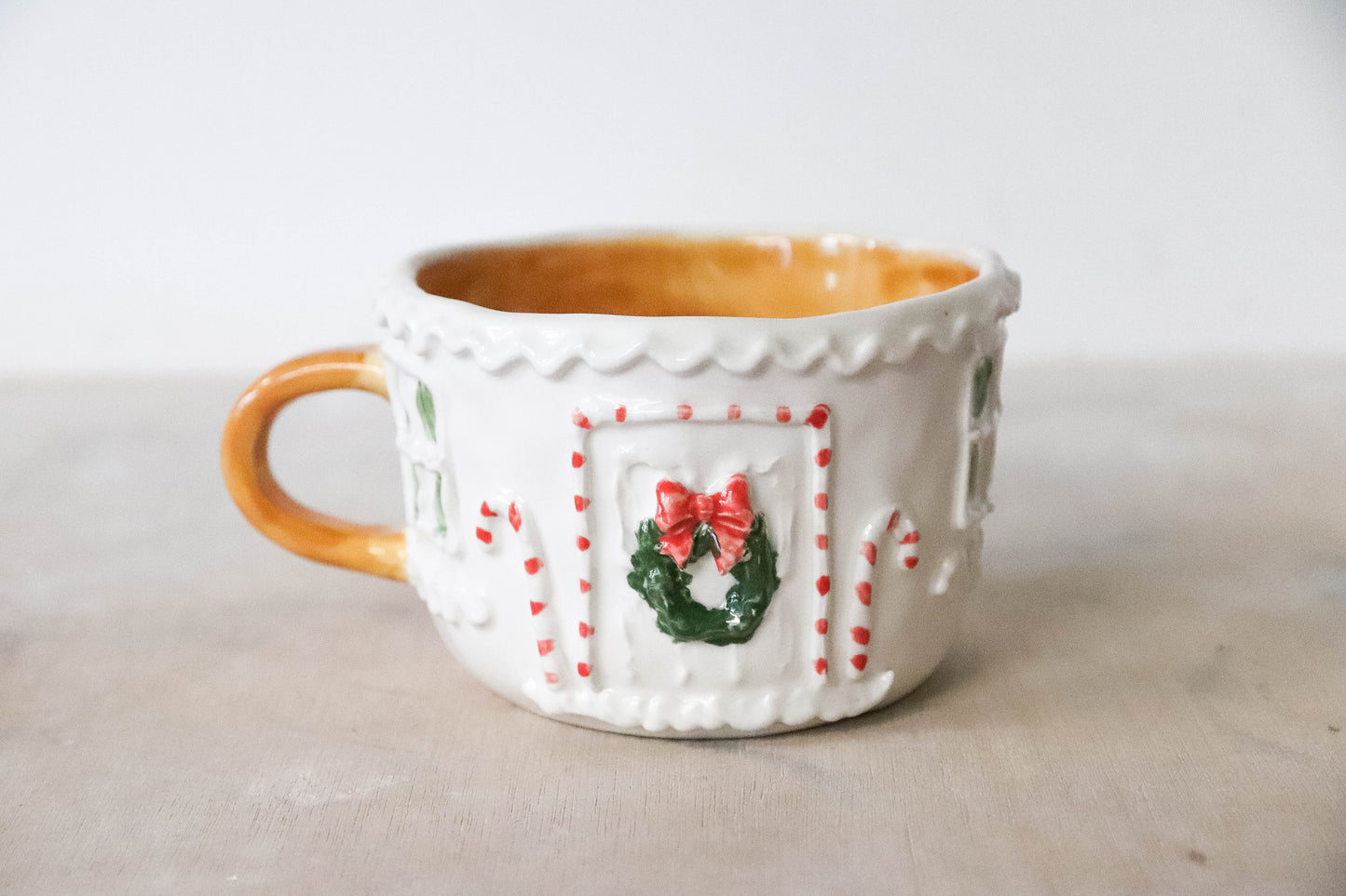 White Gingerbread House Short Mug