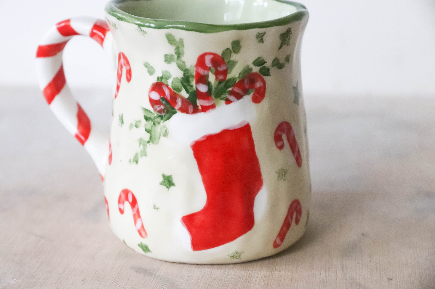 Green Candycane Stocking Mug