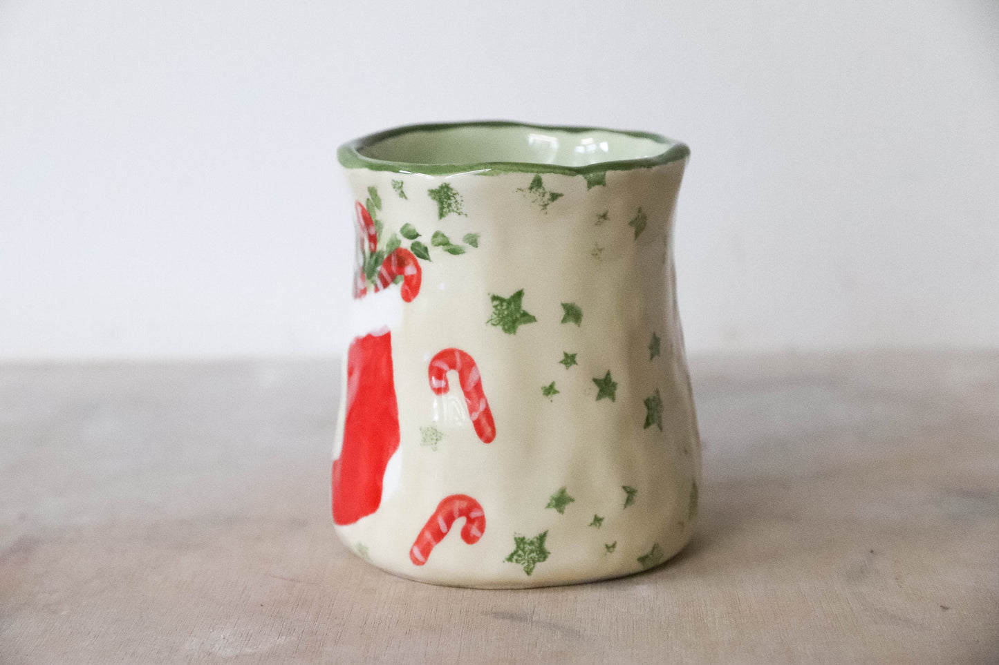 Green Candycane Stocking Mug