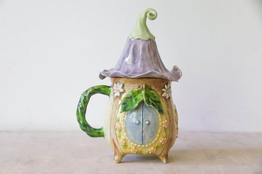 Yellow Fairy House Stoneware Mug