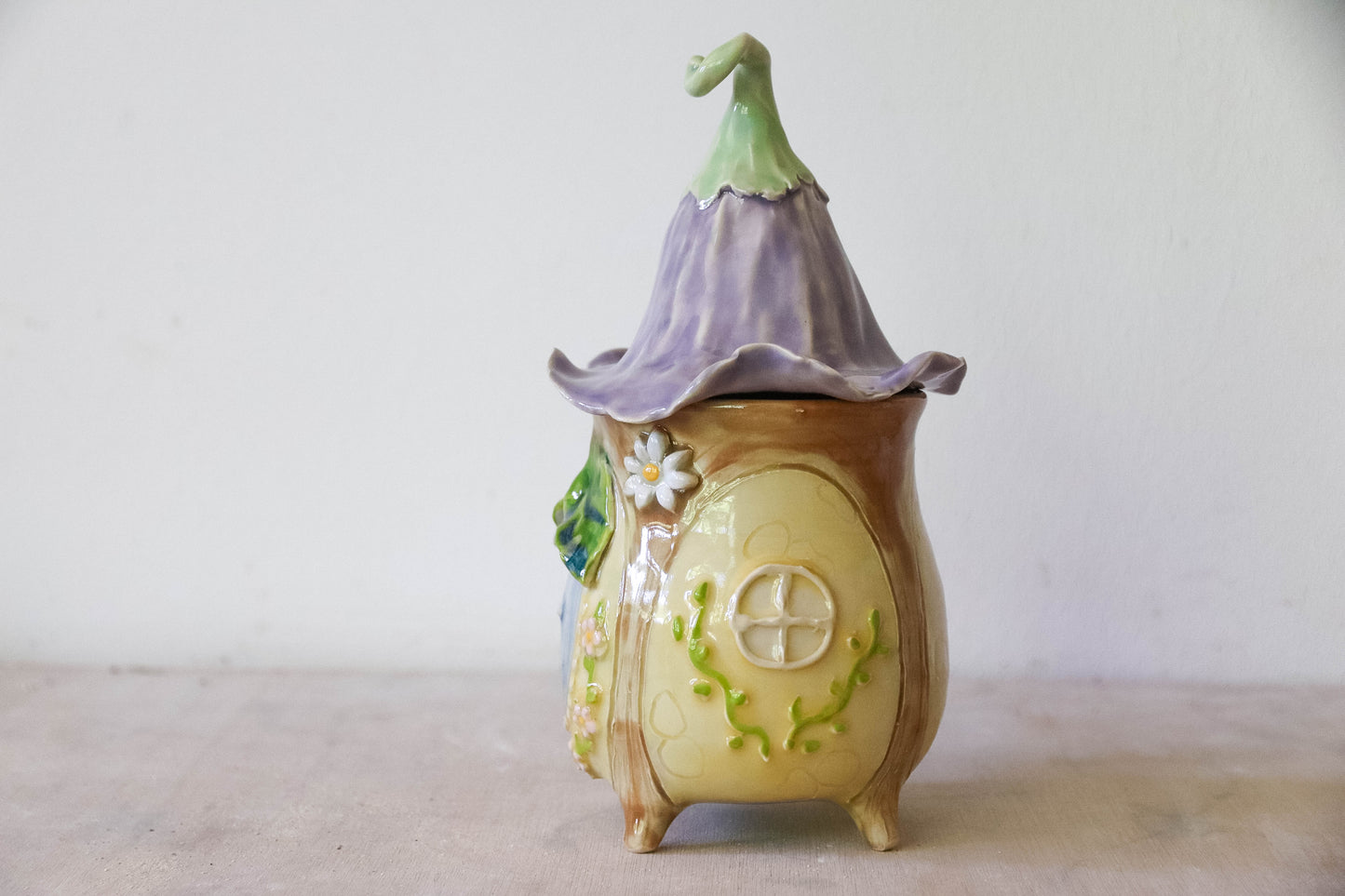 Yellow Fairy House Stoneware Mug