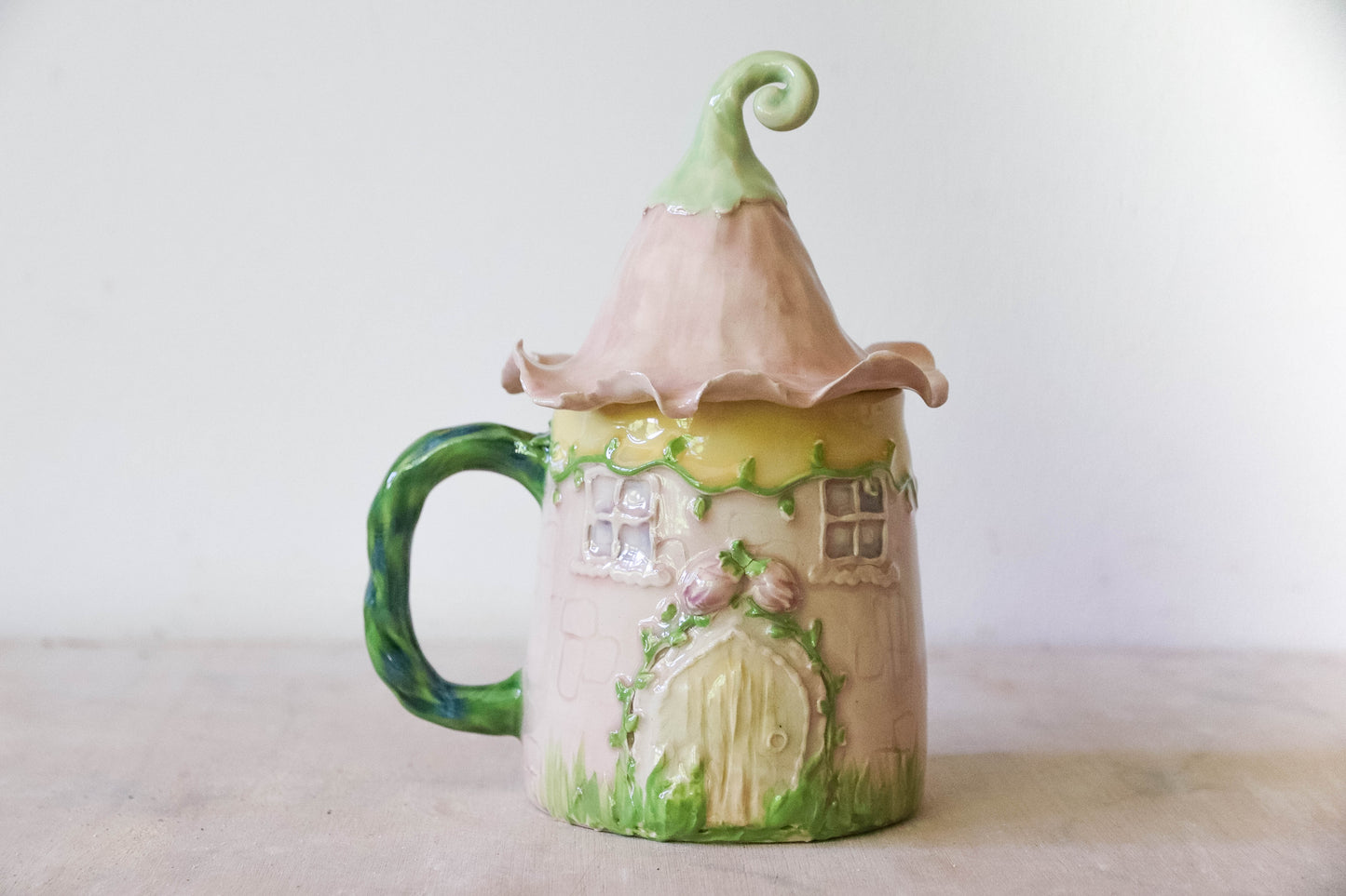 Rosebud Fairy House Stoneware Mug