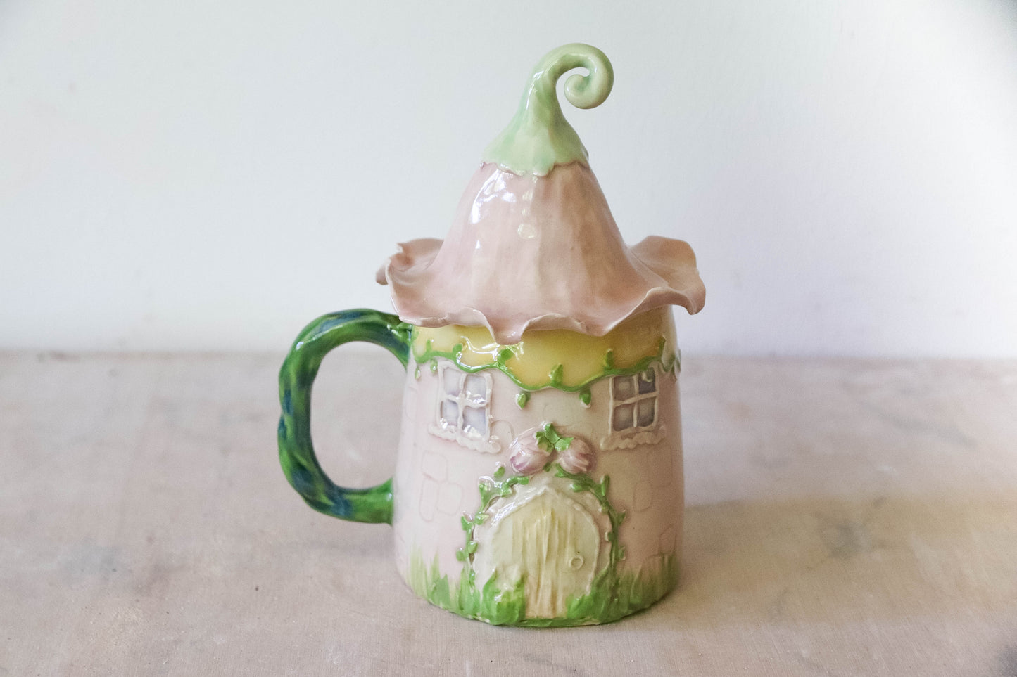 Rosebud Fairy House Stoneware Mug
