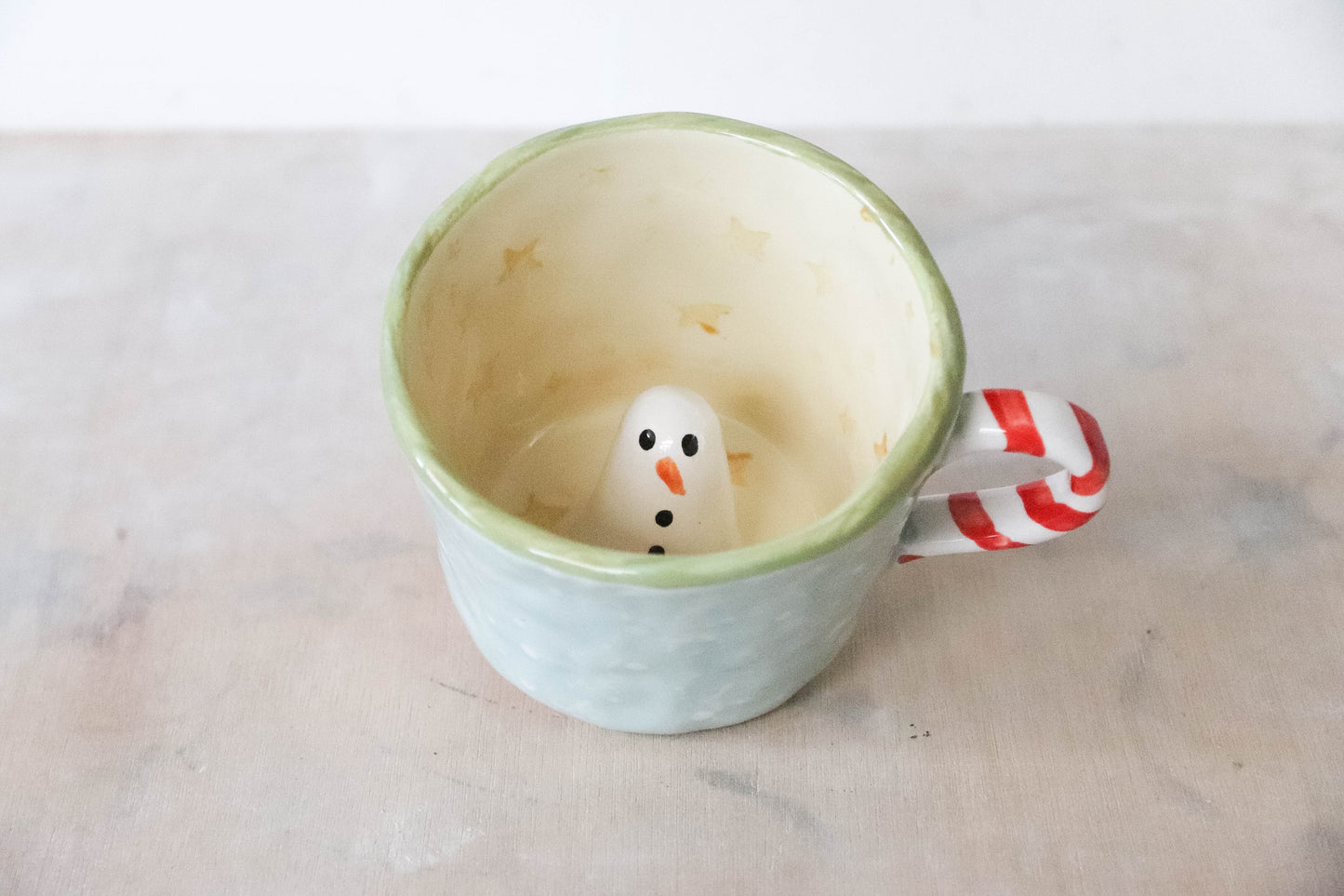 Peekaboo Snowman Snowglobe Mug