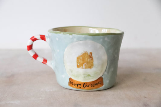 Peekaboo Snowman Snowglobe Mug