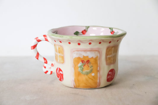 Pink Gingerbread House Mug