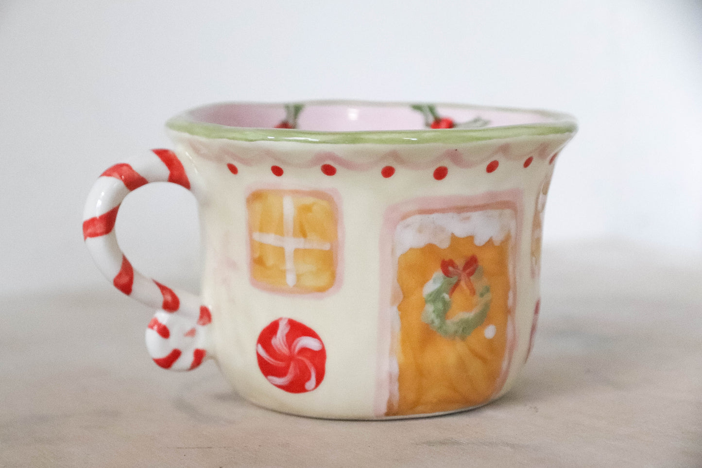 Pink Gingerbread House Mug