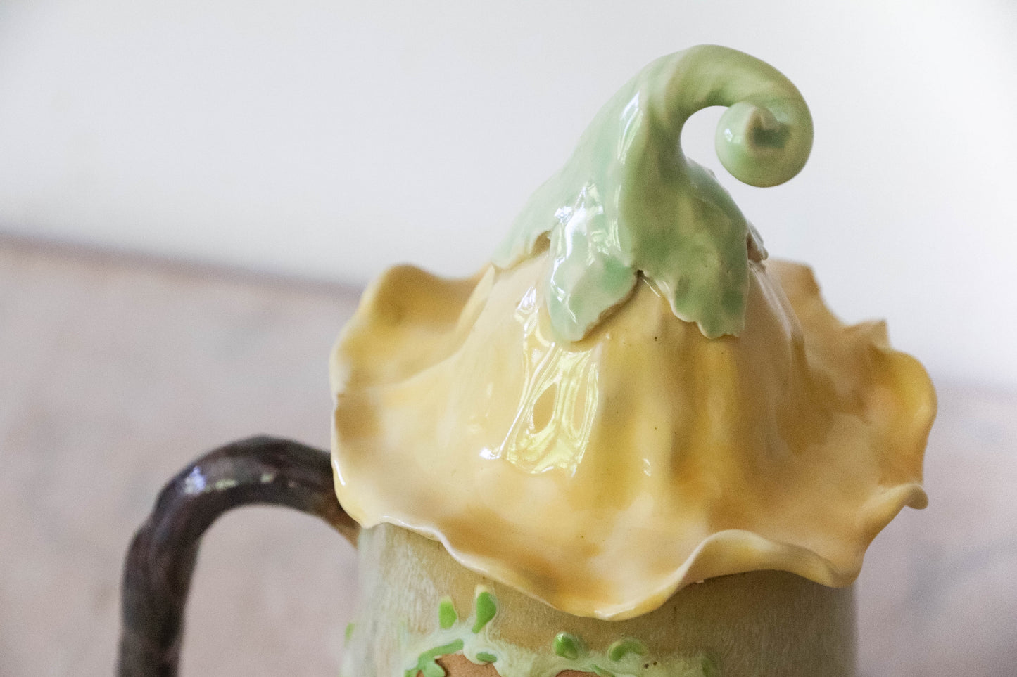Yellow Flower Hobbit House Stoneware Mug