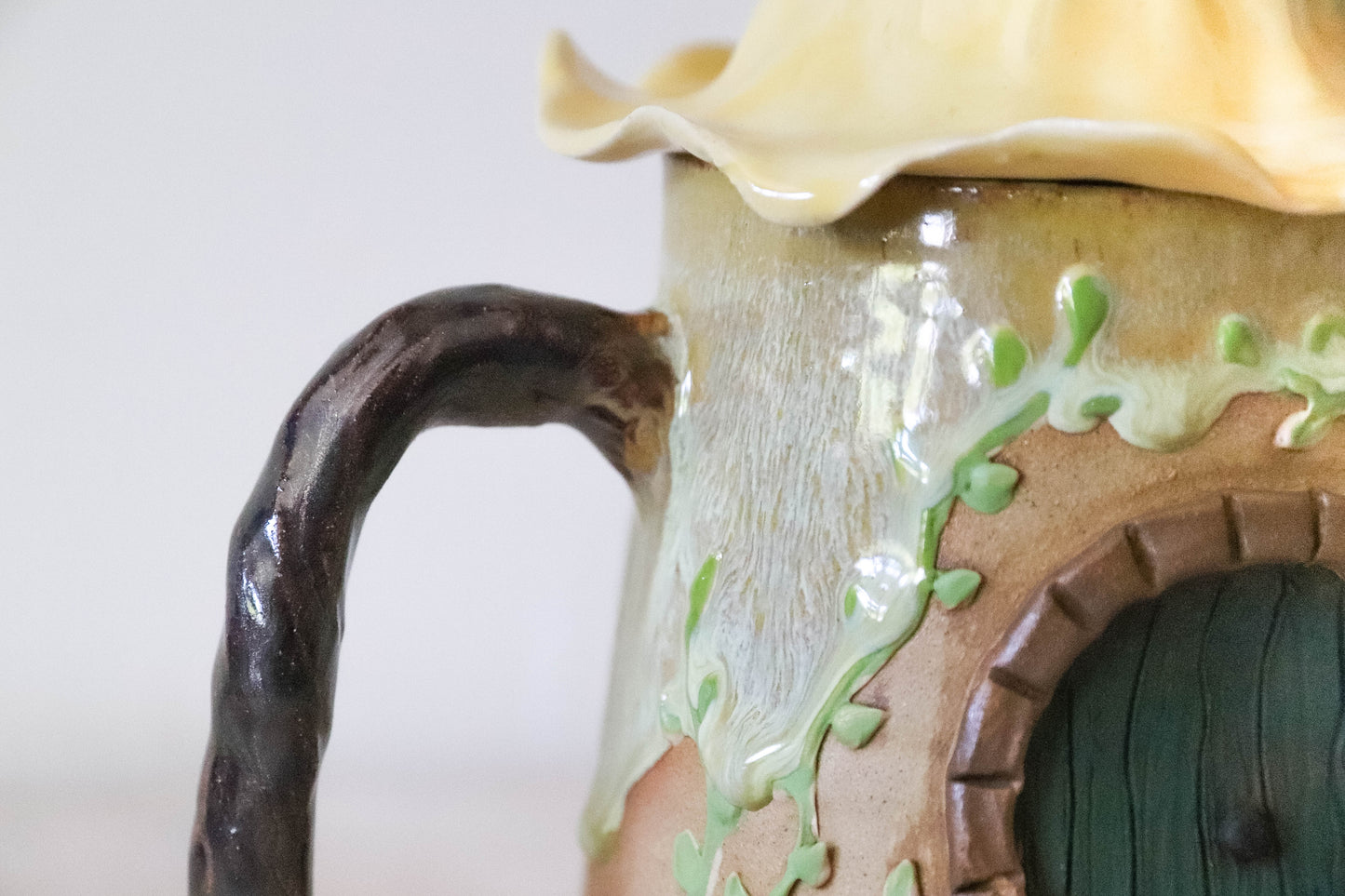 Yellow Flower Hobbit House Stoneware Mug