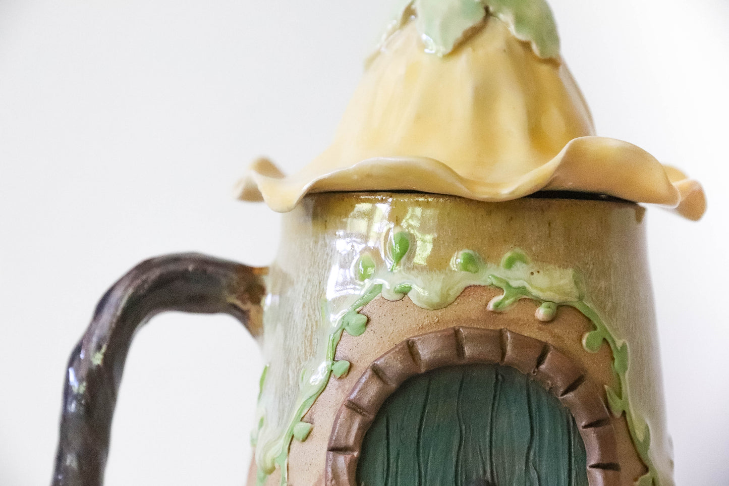 Yellow Flower Hobbit House Stoneware Mug
