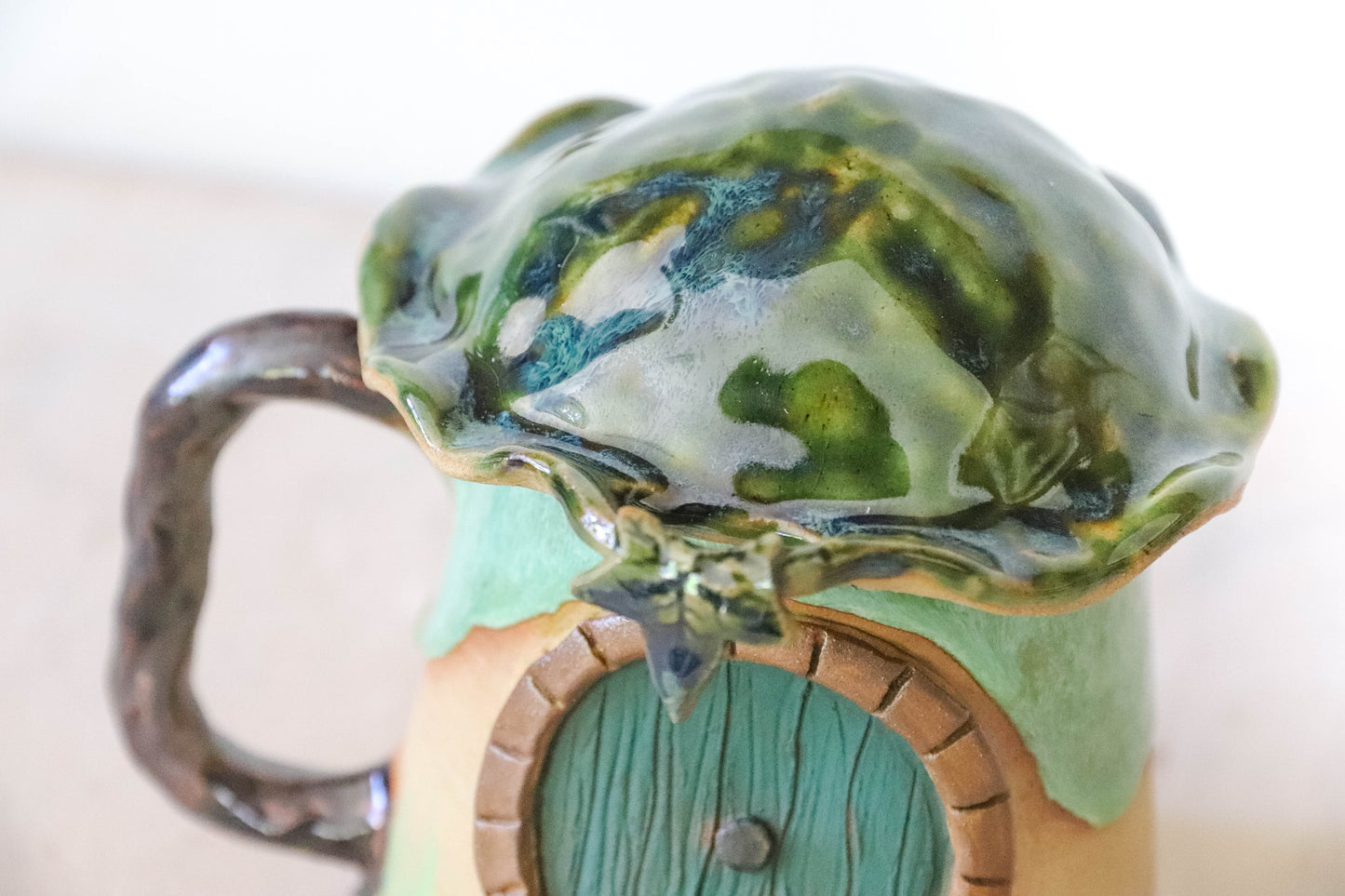 Green Hobbit House Stoneware Mug