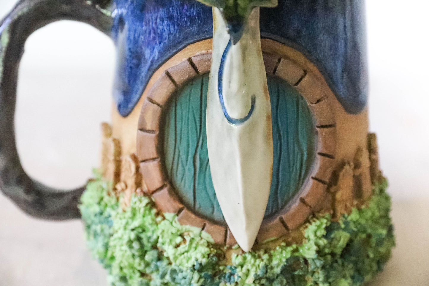 Blue Hobbit House Stoneware Mug