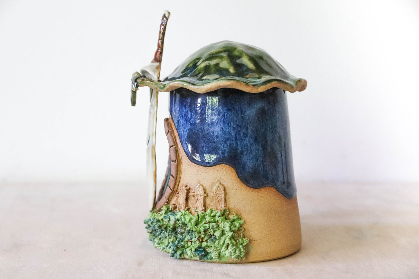 Blue Hobbit House Stoneware Mug