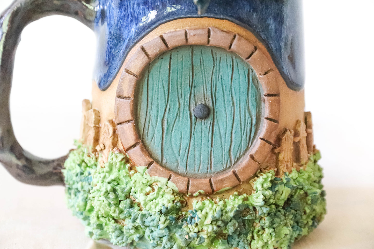 Blue Hobbit House Stoneware Mug