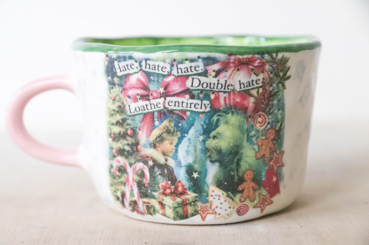 Green White Grinch Mug