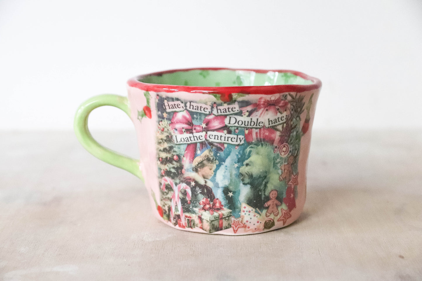 Green Pink Grinch Mug