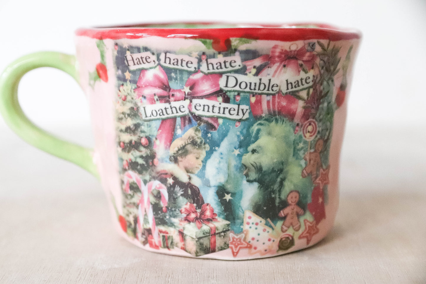 Green Pink Grinch Mug