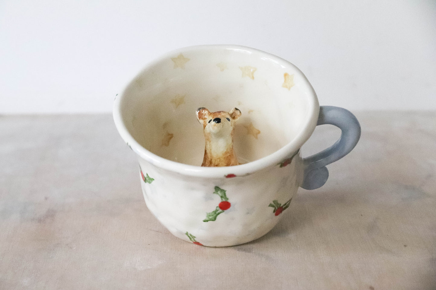 Peekaboo Deer Snowy Little Women Mug