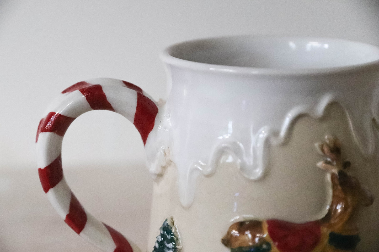 Reindeer White Stoneware Mug