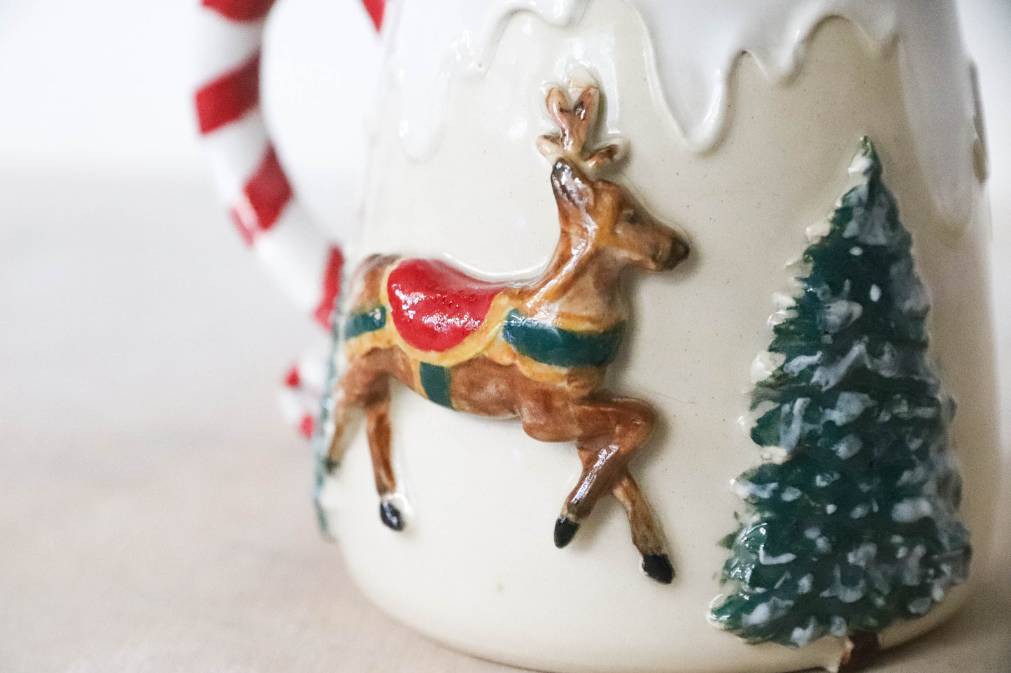 Reindeer White Stoneware Mug