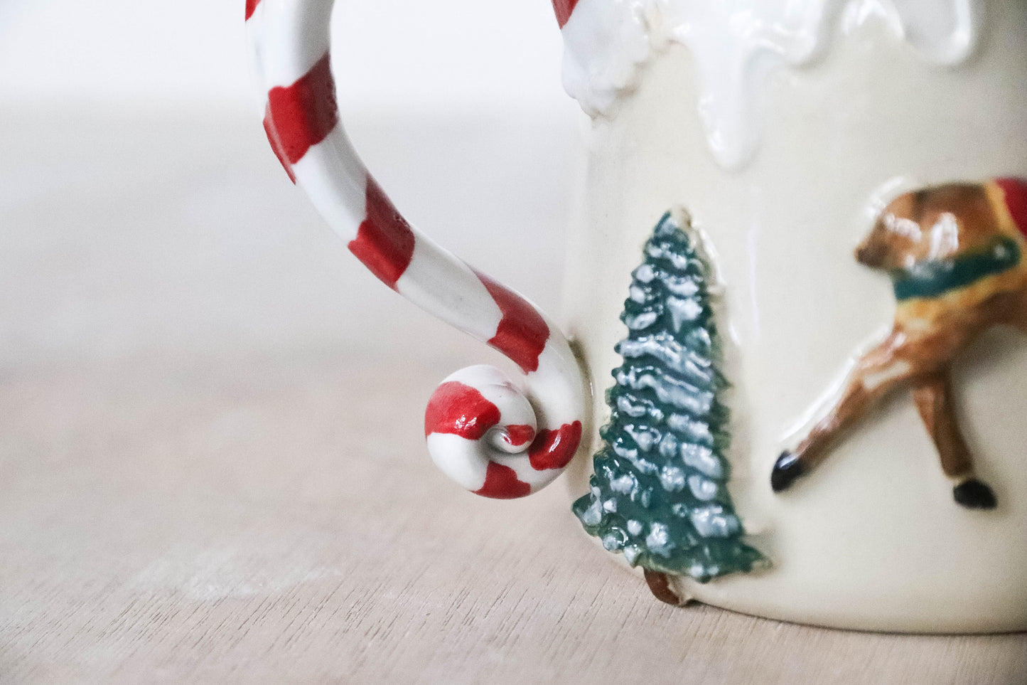 Reindeer White Stoneware Mug