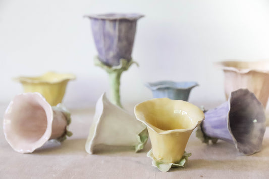 Flower Stoneware Cups