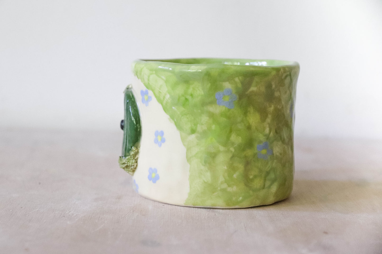 Hobbit Door Blue Flowers Mug Large