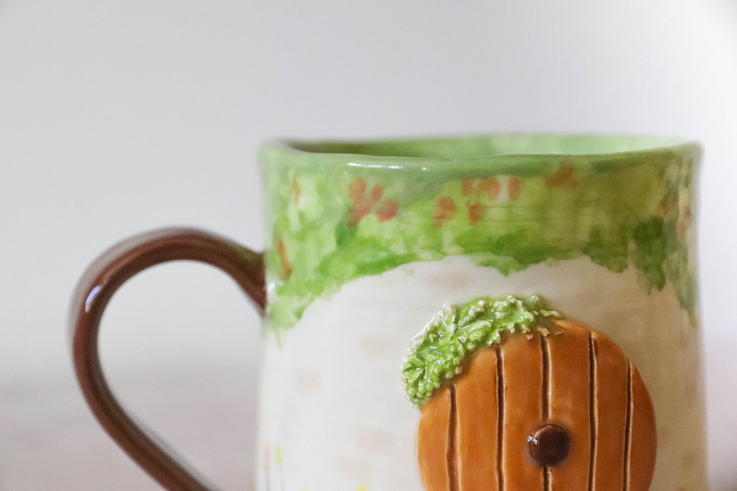 Brown Hobbit Door Round Mug