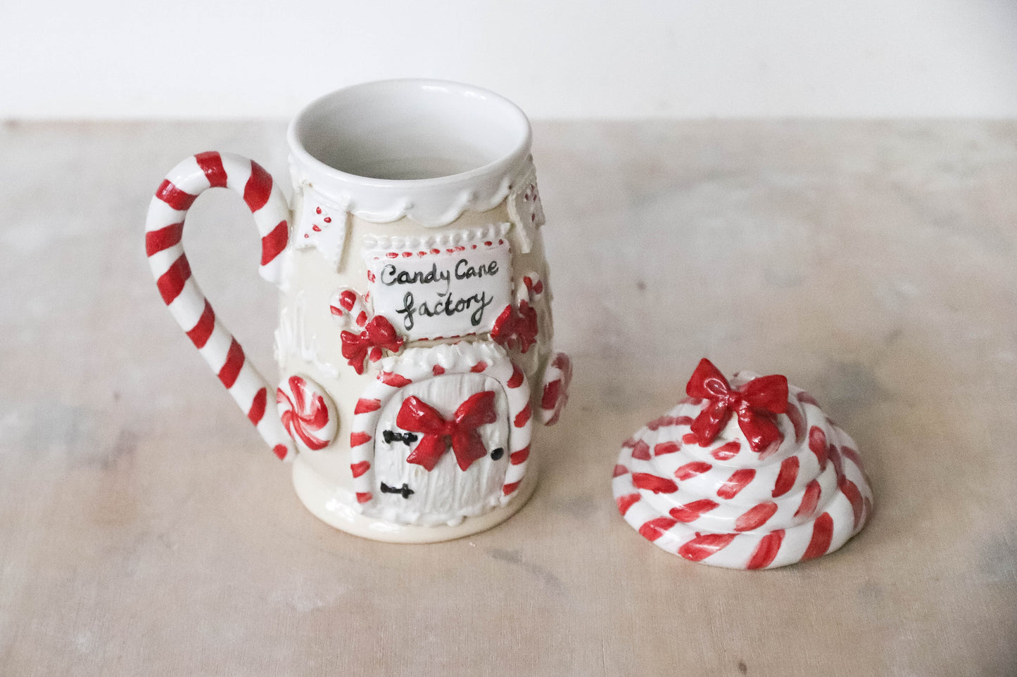 Candy Cane Factory Stoneware Mug