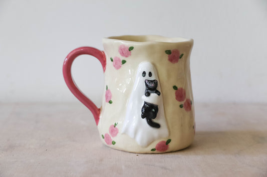 Ghost Cat Tulip Mug