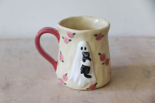Ghost Cat Tulip Mug