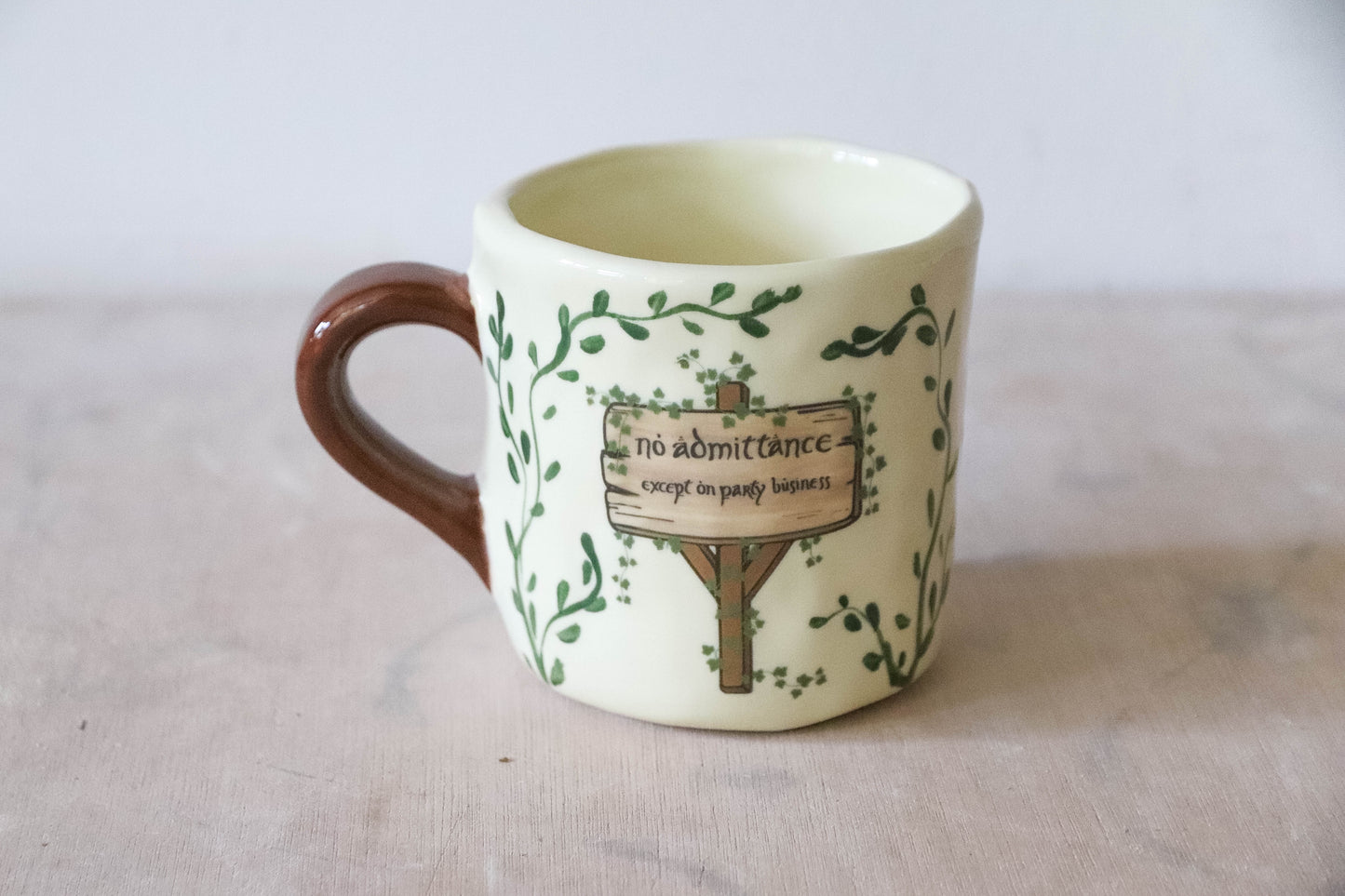 Yellow No Admittance Small Mug