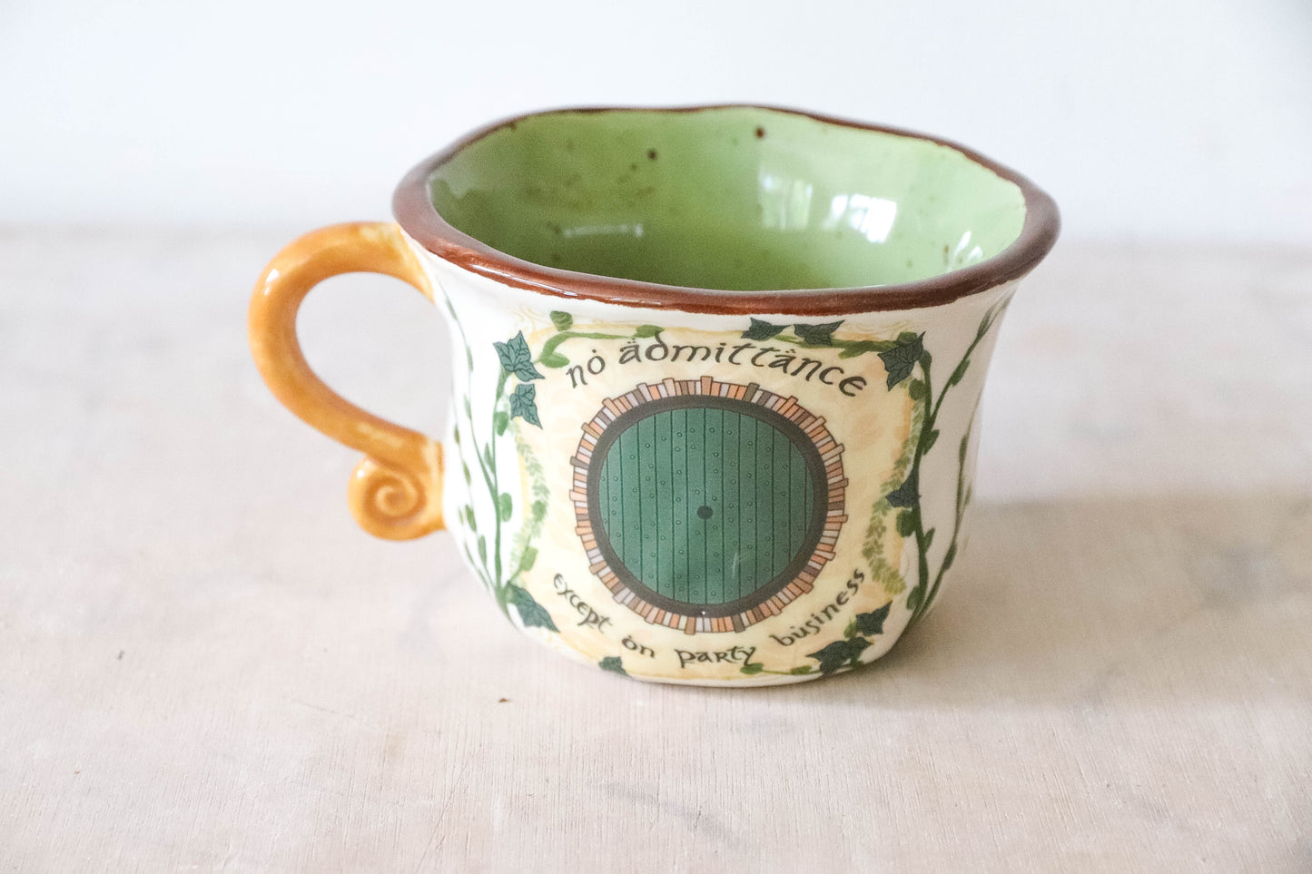 No Admittance Green Cream Mug