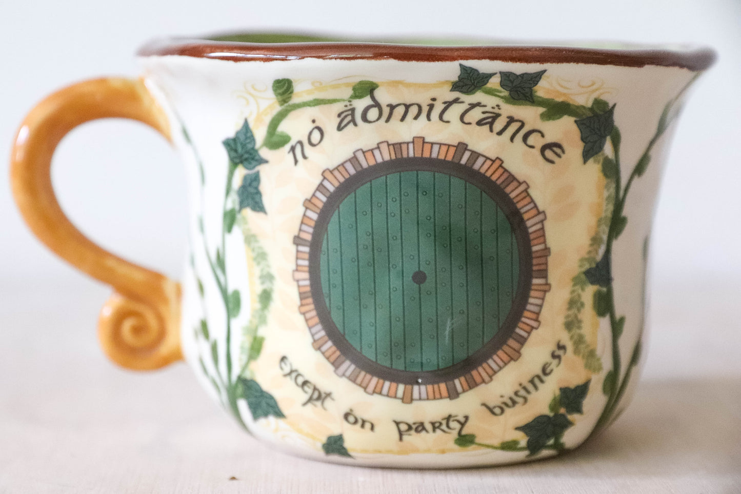 No Admittance Green Cream Mug