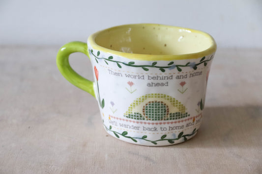 Cross Stitch Yellow Mug