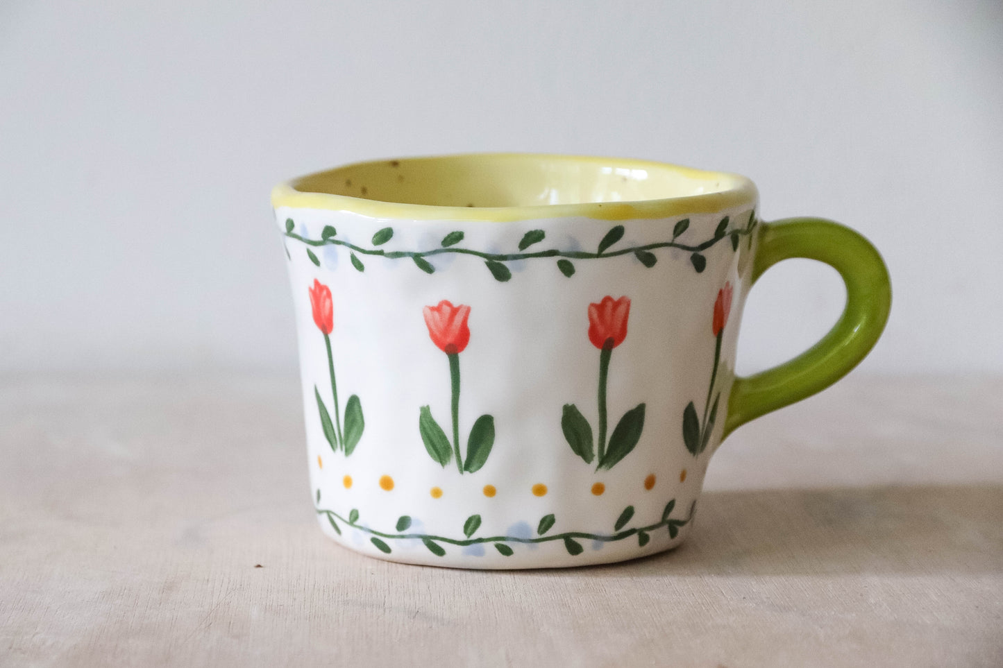 Cross Stitch Yellow Mug