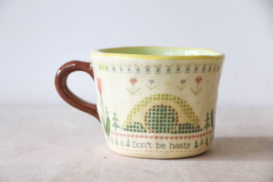 Cross Stitch Green Mug